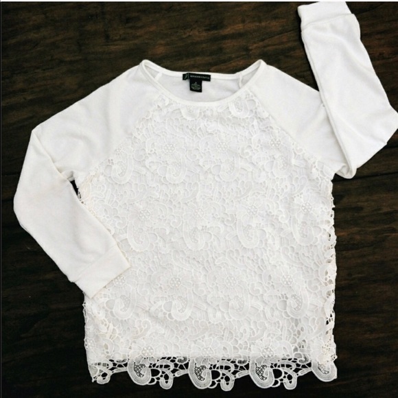 Adrianna Papell Sweaters - Adrianna Papell White Lace Eyelt Pullover Sweater